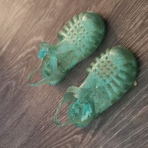 Turquoise sparkling summer sandals